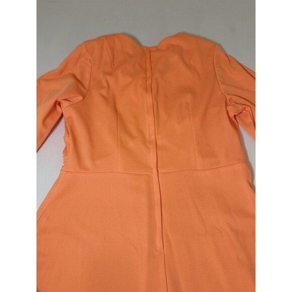 Vintage Lady Laura Toni Todd Neon Orange 70s Maxi Dress L/S - Picture 13 of 14